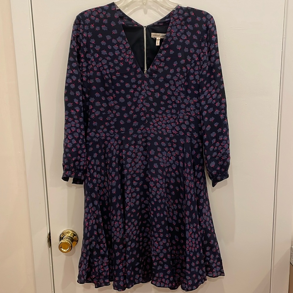 Rebecca Taylor lined silk print dress size 6